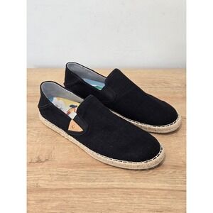 OluKai Womens Size 9 / 39 Kaula Pa'a Kapa Black Textile Espadrille Slip On Shoes